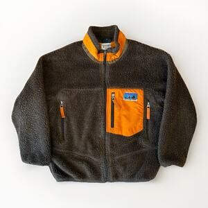 Vintage Patagonia Retro X Sherpa Fleece Jacket Youth Small Brown Outerwear Winte